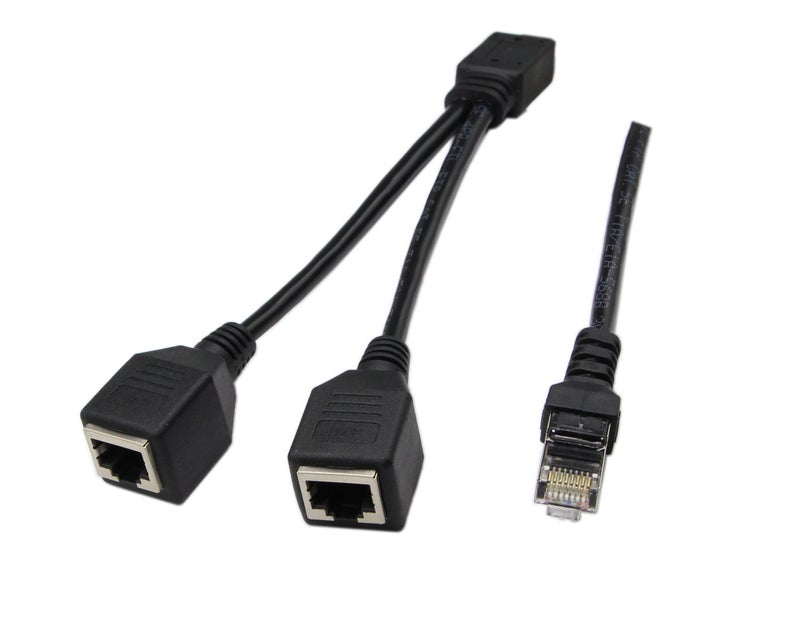 zdyCGTime 30cm/1ft RJ45 Network Cable zdyCGTime 1 RJ45 Female to 2 RJ45 Female Network Y type Cable,Used to switch networks between two computers or to connect to a printer etc(not used as a network separator) - Image 5